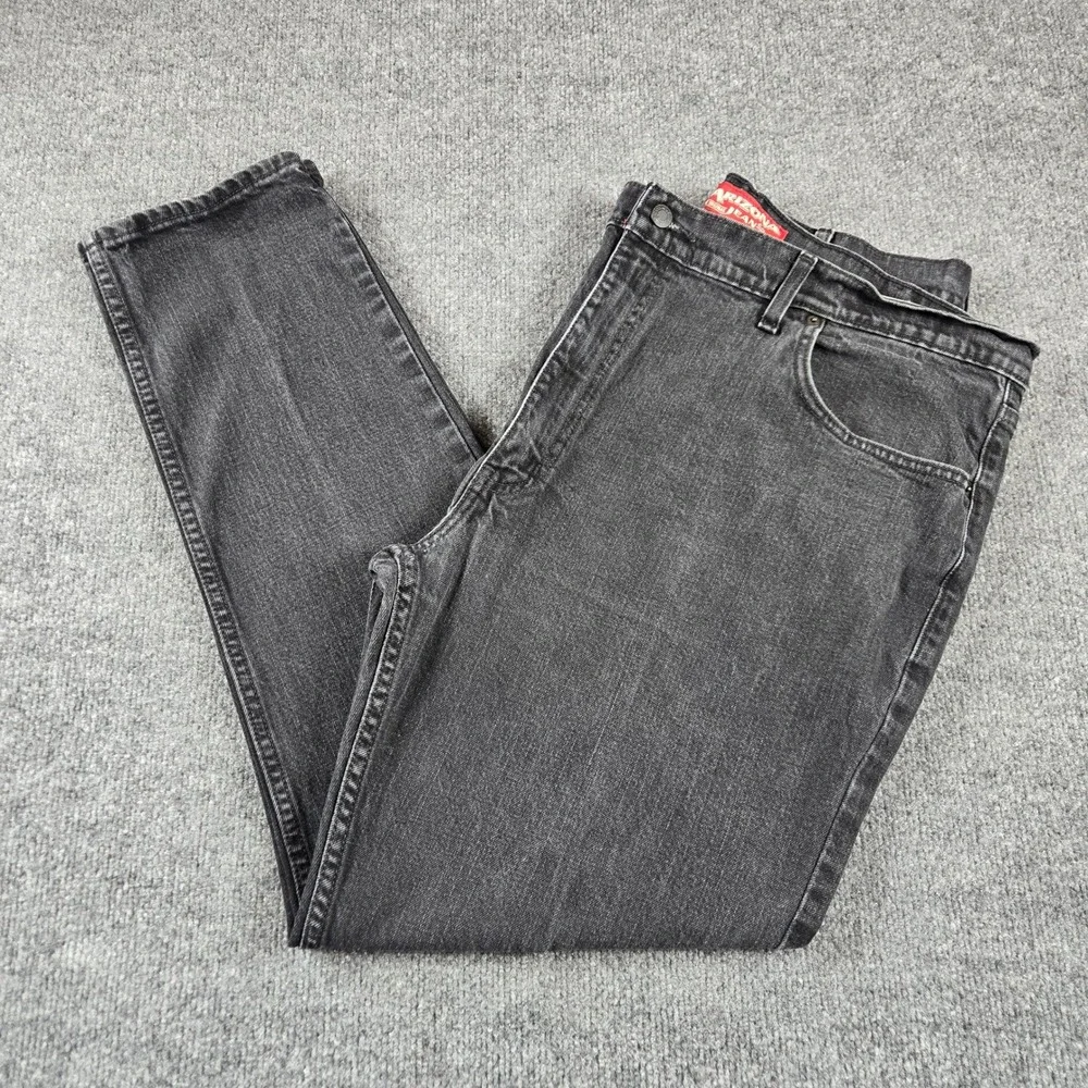 Arizona Jean Co Jeans Mens 44x30 Black Good Faded Straight Leg Denim